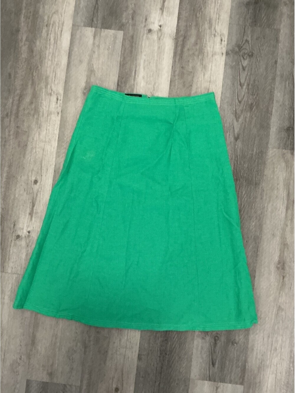 Talbots Womens Size 14P Long Maxi 100% Linen Green Skirt Fully Lined #19